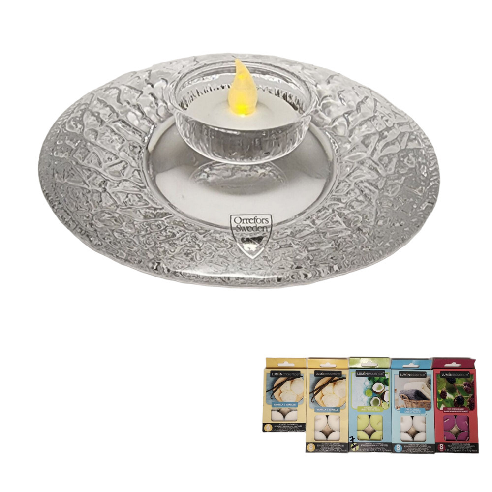 Orreford Discus Votive Candle Holder/ Free 37 Scented Tea Light Candles